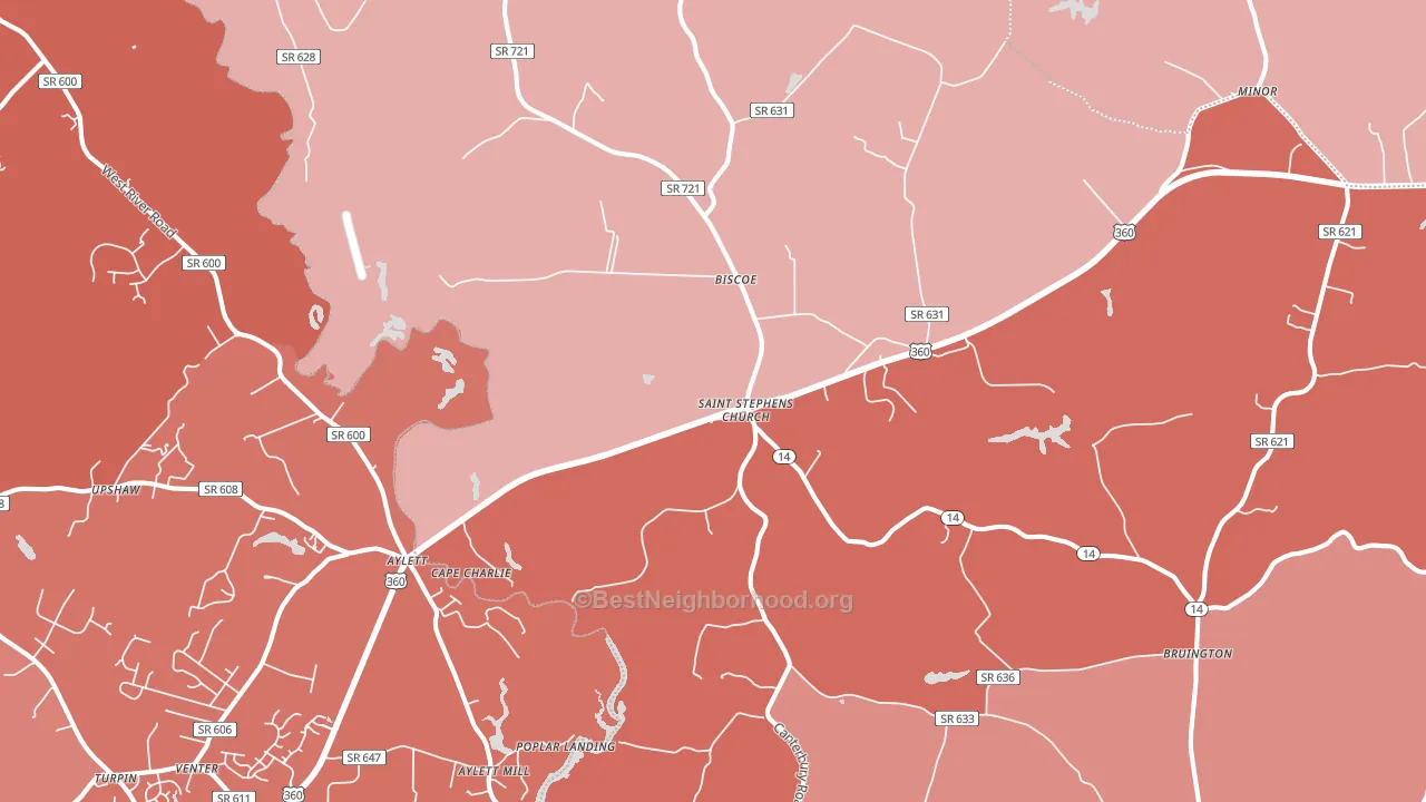 St. Stephens Church, VA block-group political-lean map