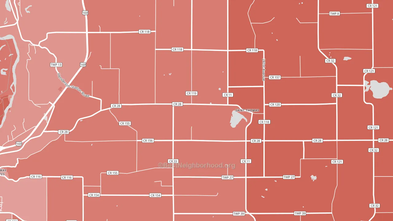 St. Thomas, MN block-group political-lean map