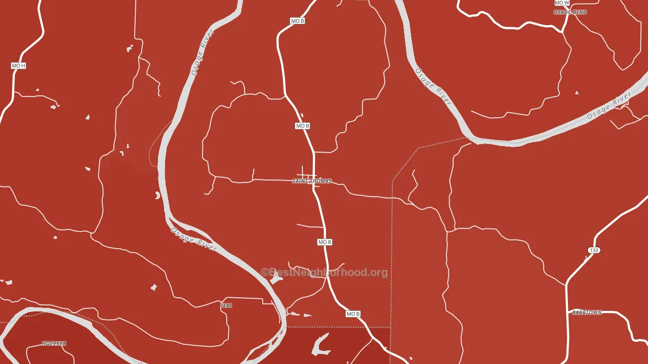 St. Thomas, MO block-group political-lean map