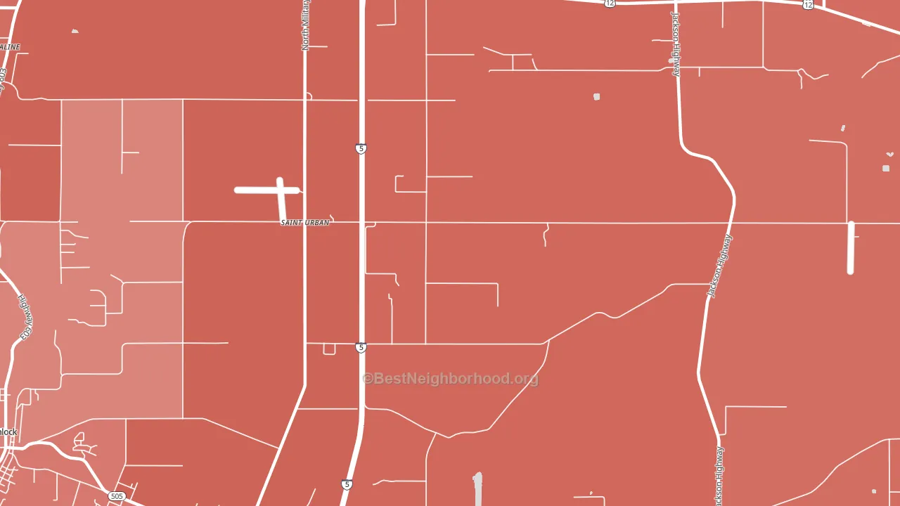 St. Urbans, WA block-group political-lean map