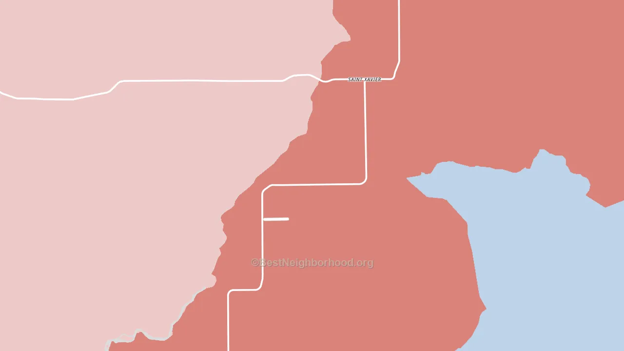 St. Xavier, MT block-group political-lean map