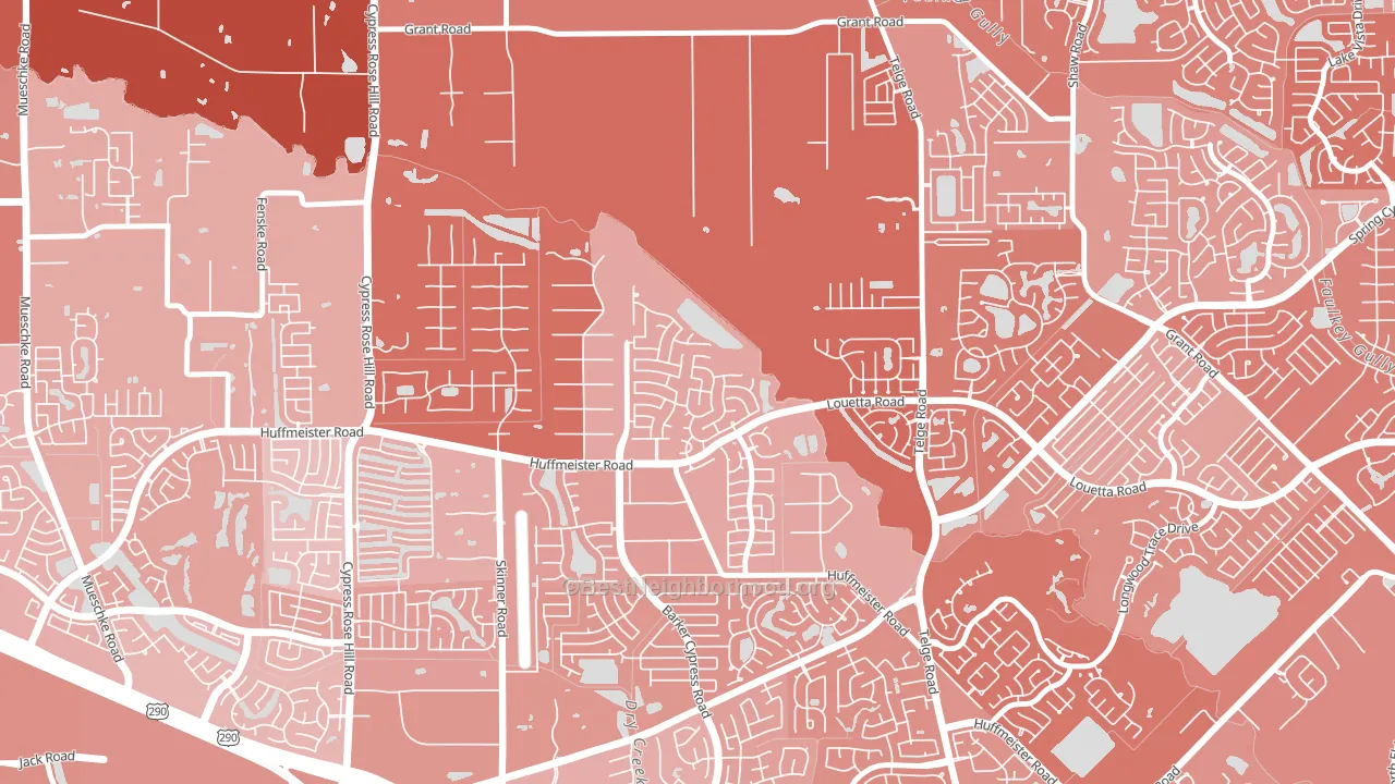 Stablewood-Valley Hi North-Houston, Cypress, TX block-group political-lean map