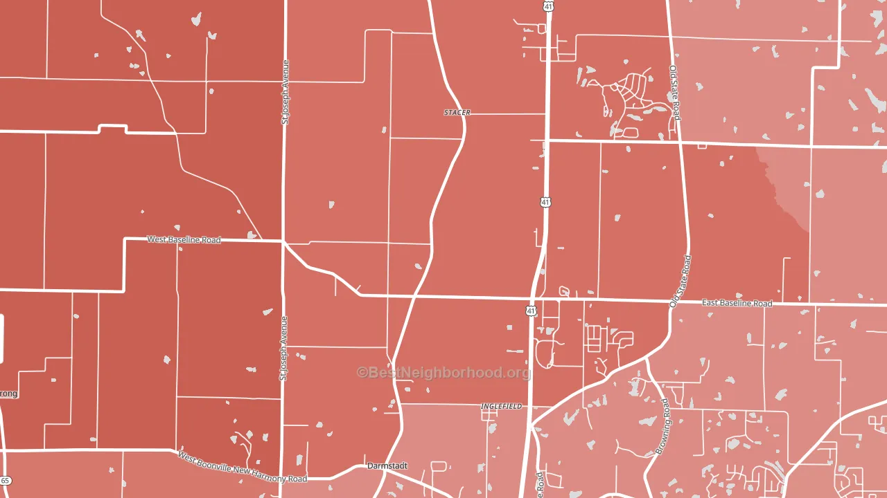 Stacer, IN block-group political-lean map