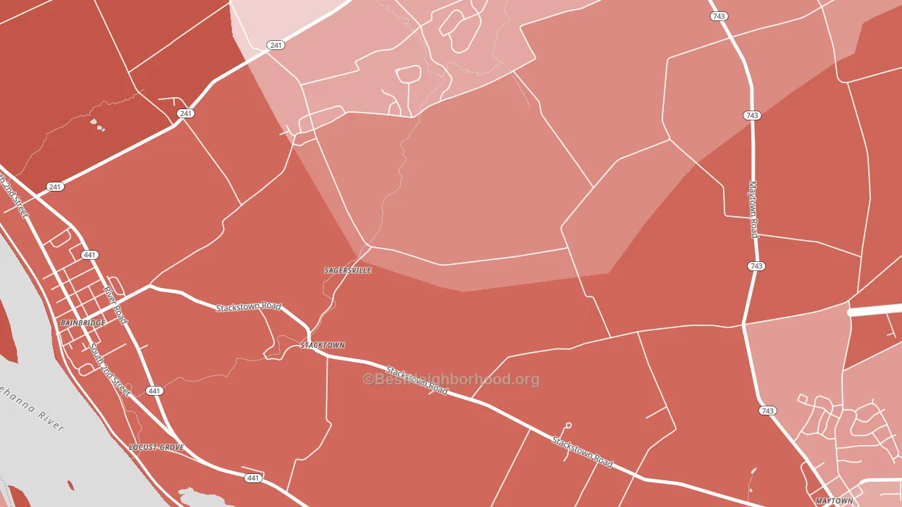 Stacktown, PA block-group political-lean map