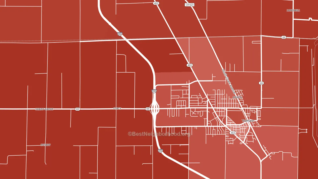 Stacy, AR block-group political-lean map