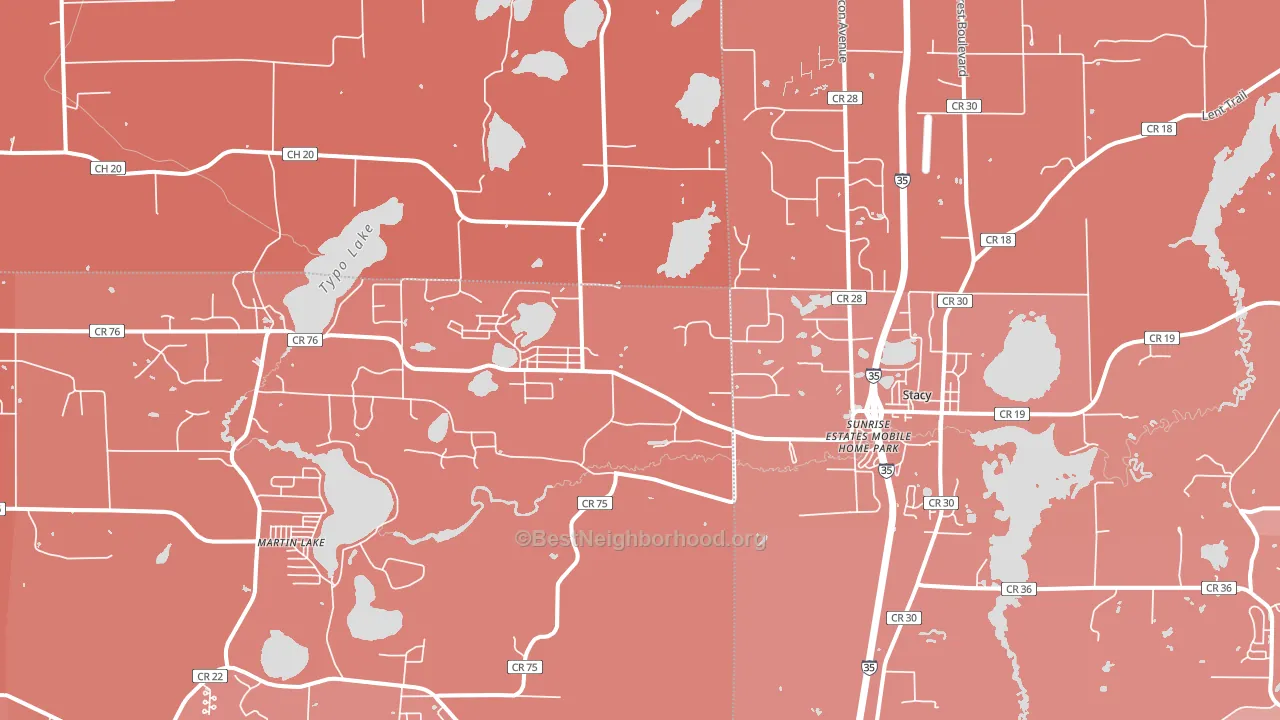 Stacy, MN block-group political-lean map