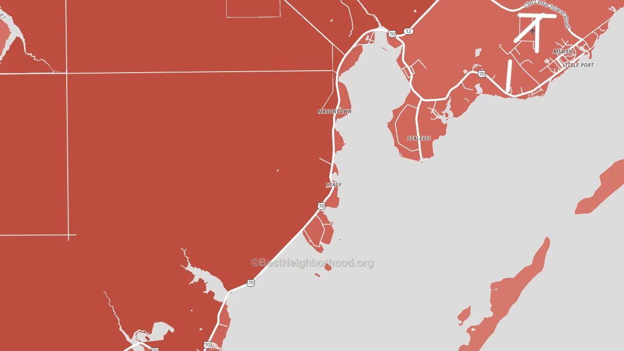 Stacy, NC block-group political-lean map
