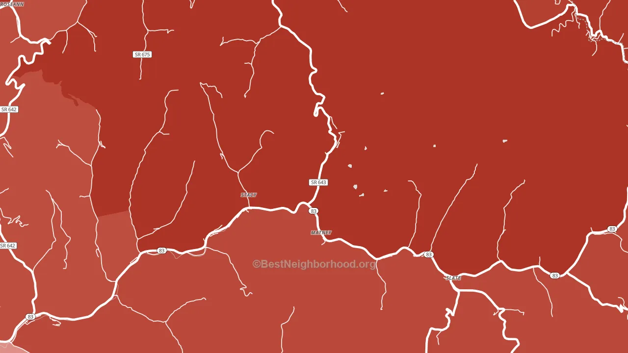 Stacy, VA block-group political-lean map