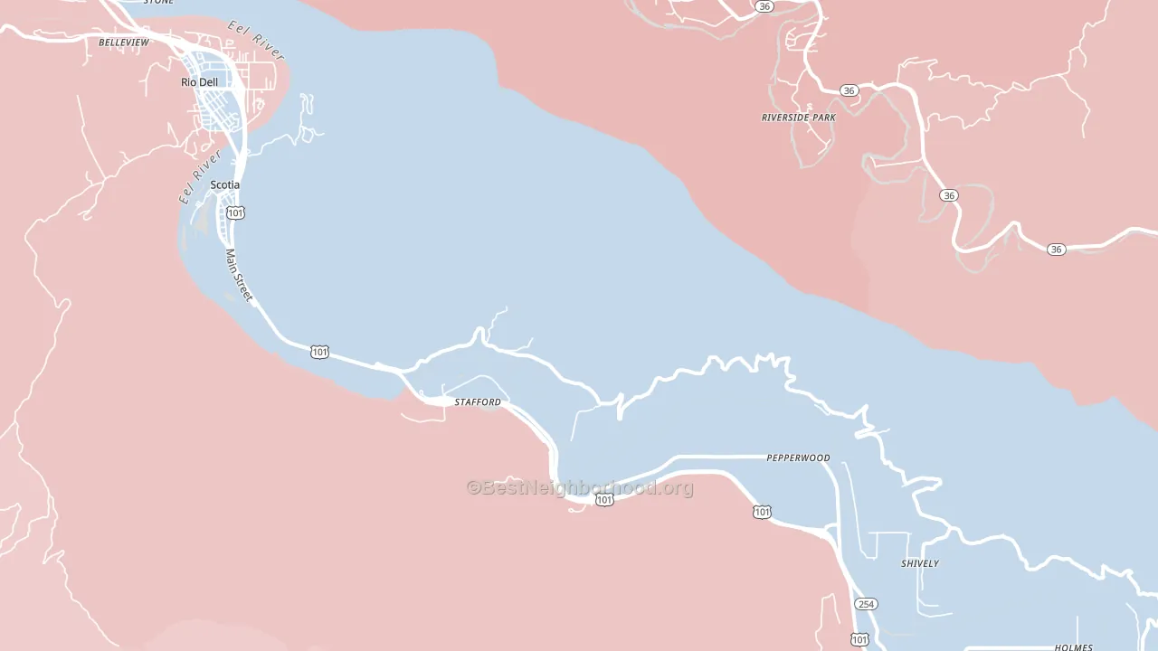 Stafford, CA block-group political-lean map
