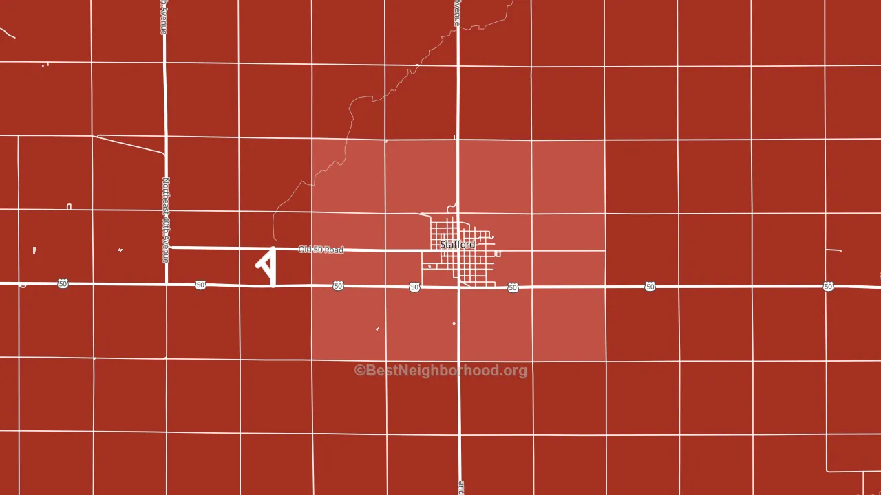 Stafford, KS block-group political-lean map