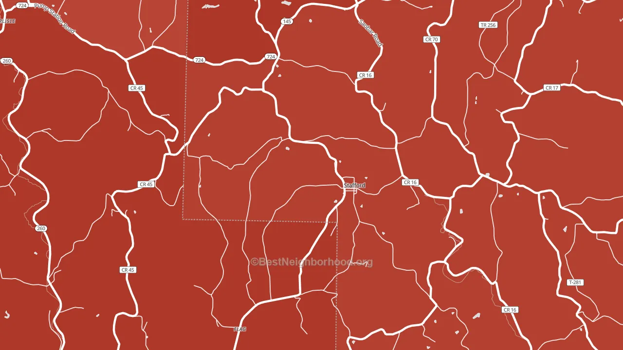 Stafford, OH block-group political-lean map