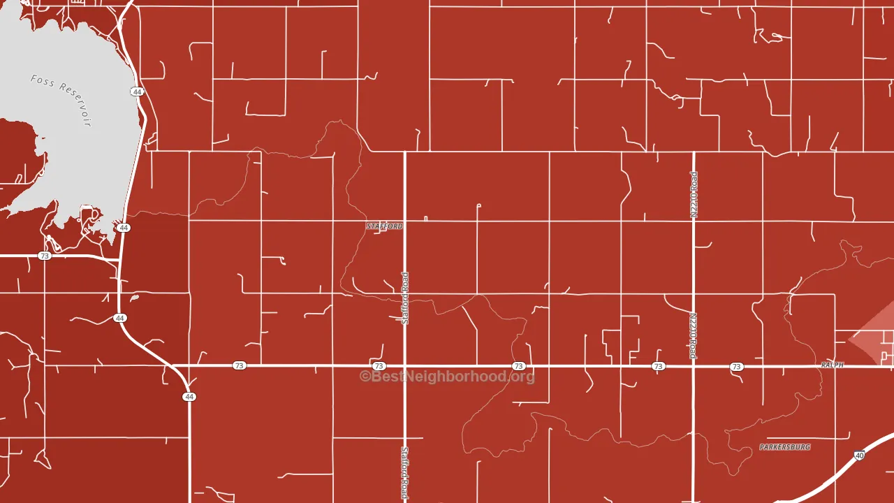 Stafford, OK block-group political-lean map