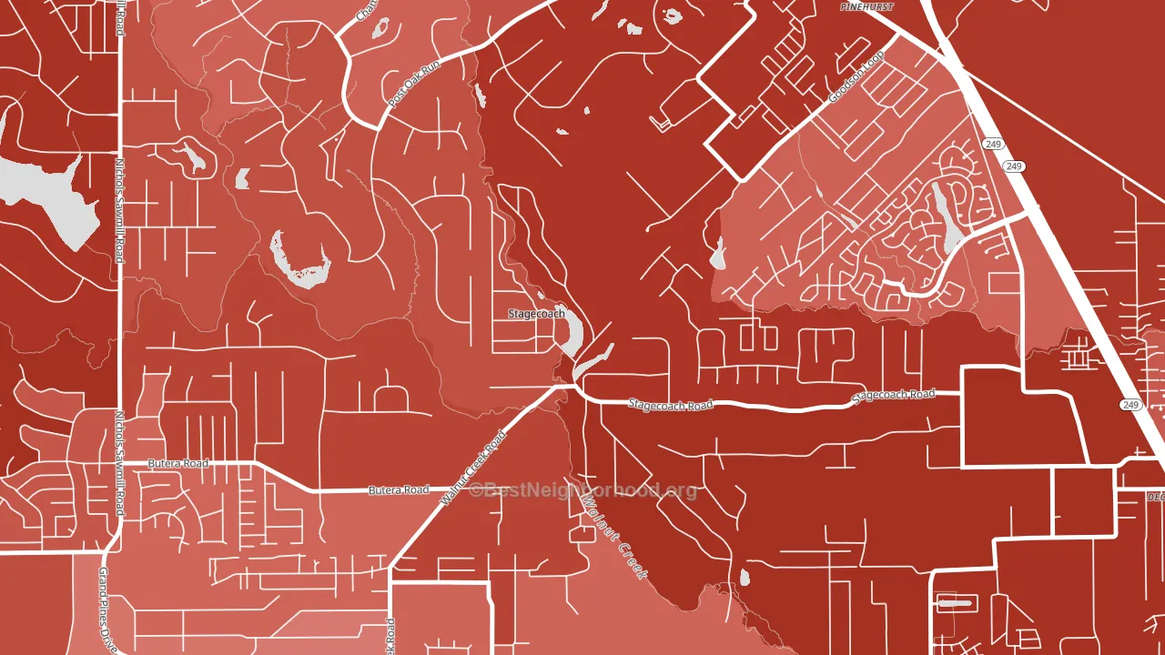 Stagecoach, TX block-group political-lean map