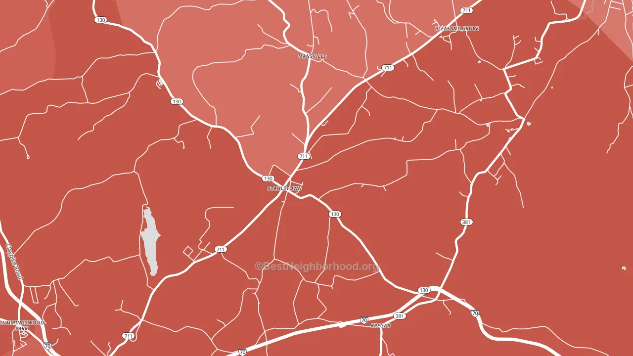 Stahlstown, PA block-group political-lean map