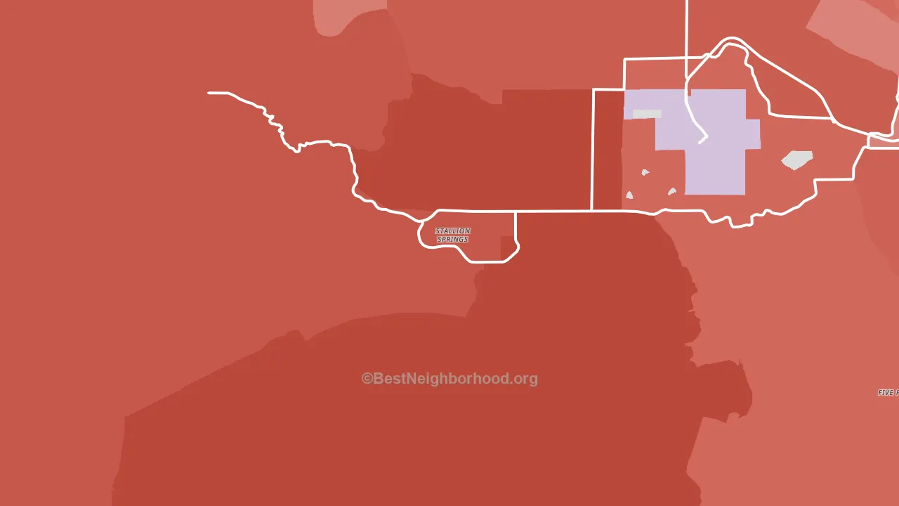 Stallion Springs, CA block-group political-lean map