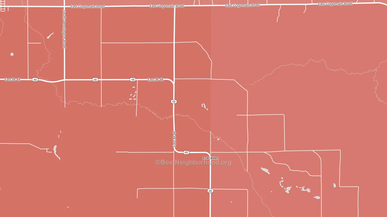 Stalwart, MI block-group political-lean map