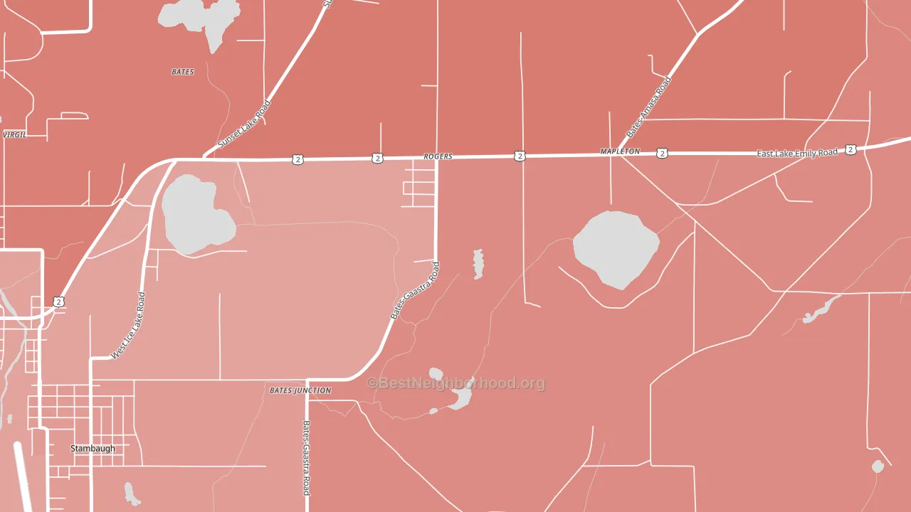Stambaugh, MI block-group political-lean map
