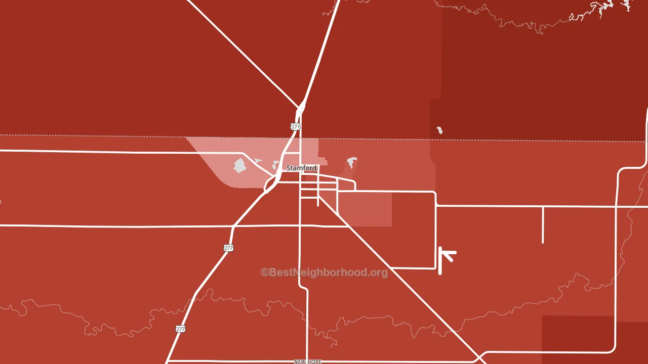 Stamford, TX block-group political-lean map