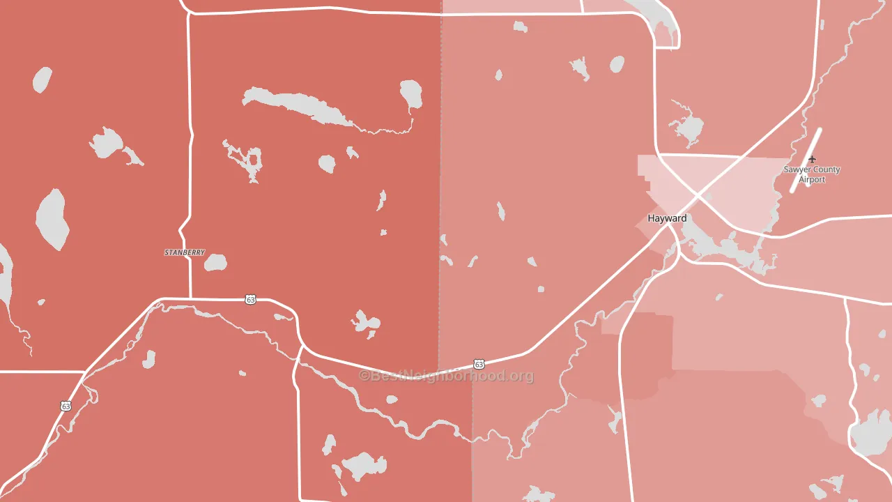 Stanberry, WI block-group political-lean map