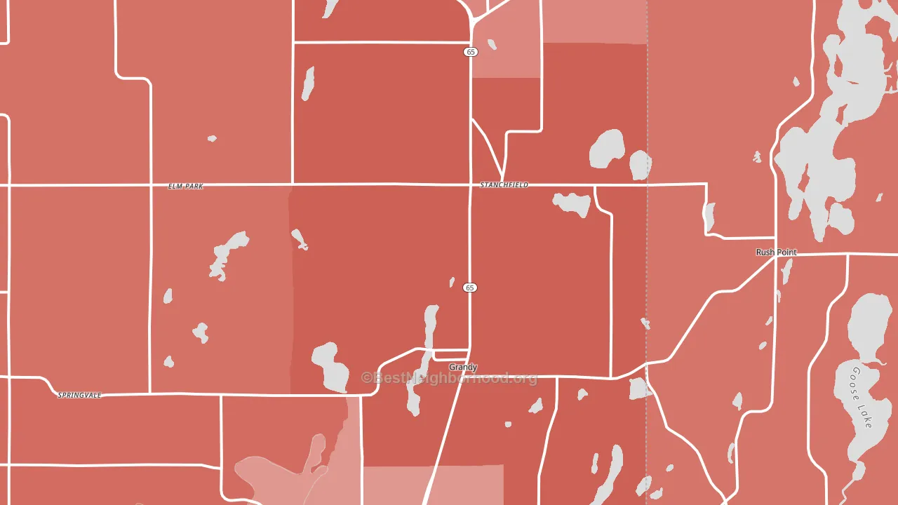 Stanchfield, MN block-group political-lean map