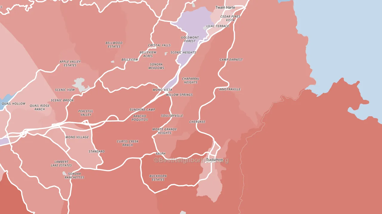 Standard, CA block-group political-lean map