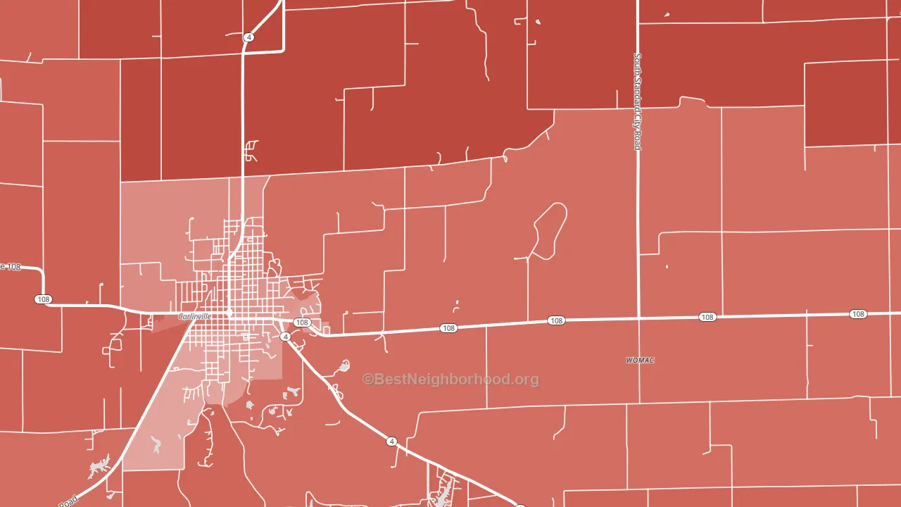 Standard City, IL block-group political-lean map