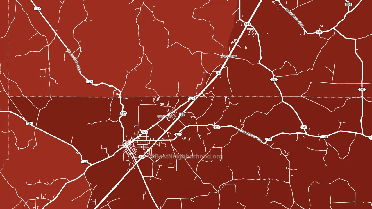 Standard, LA block-group political-lean map