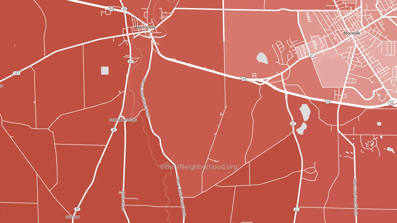 Standardsburg, OH block-group political-lean map