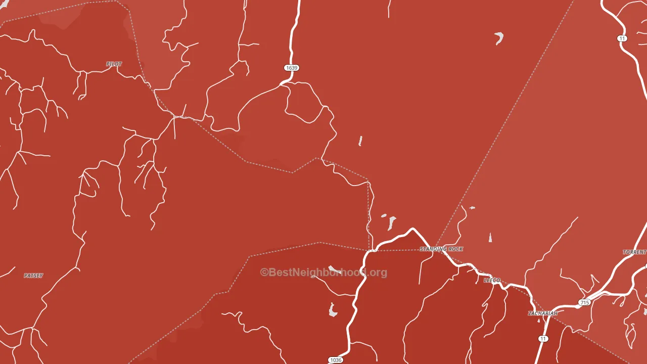 Standing Rock, KY block-group political-lean map