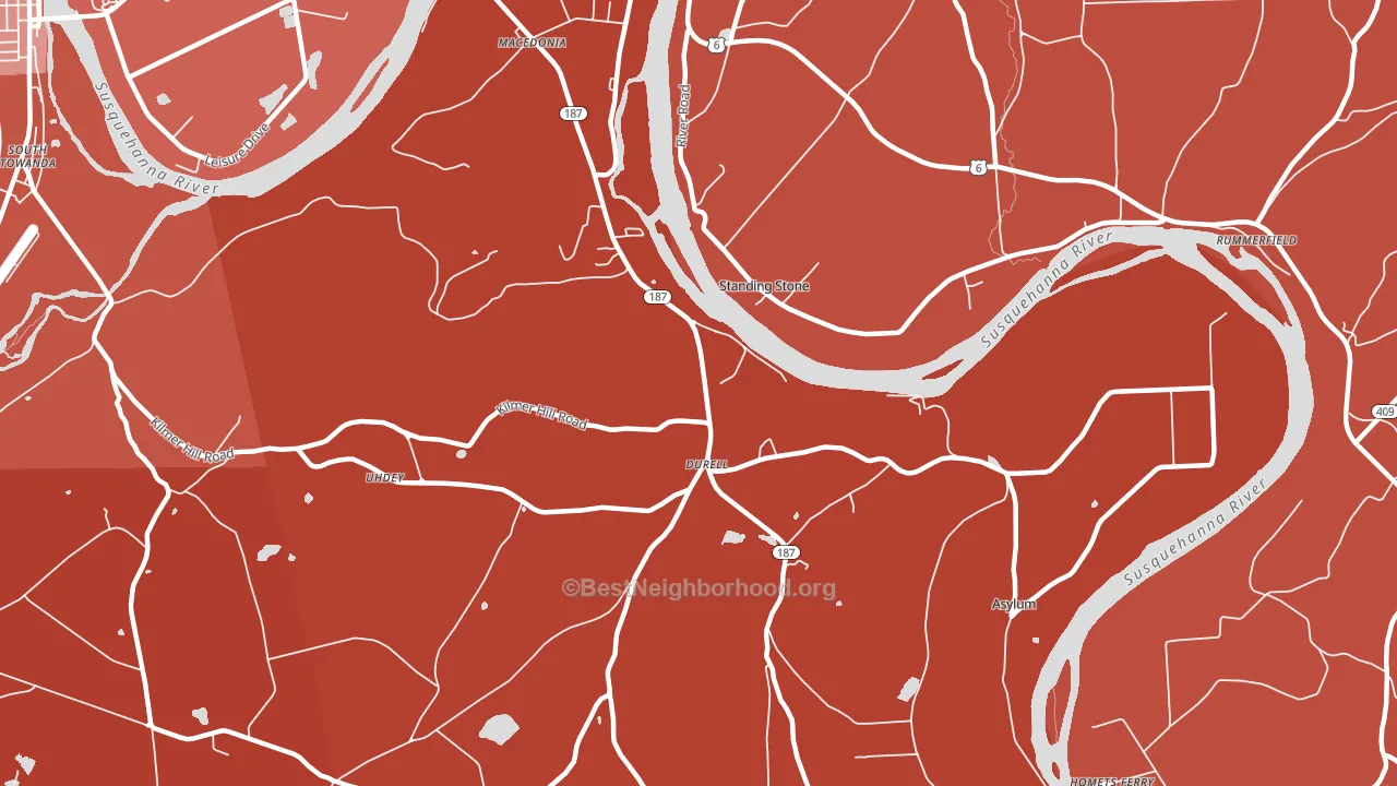 Standing Stone, PA block-group political-lean map