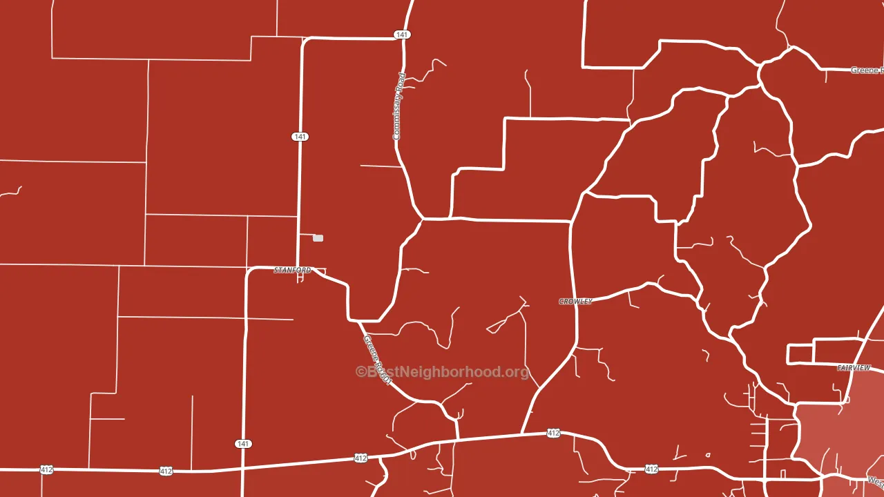 Stanford, AR block-group political-lean map