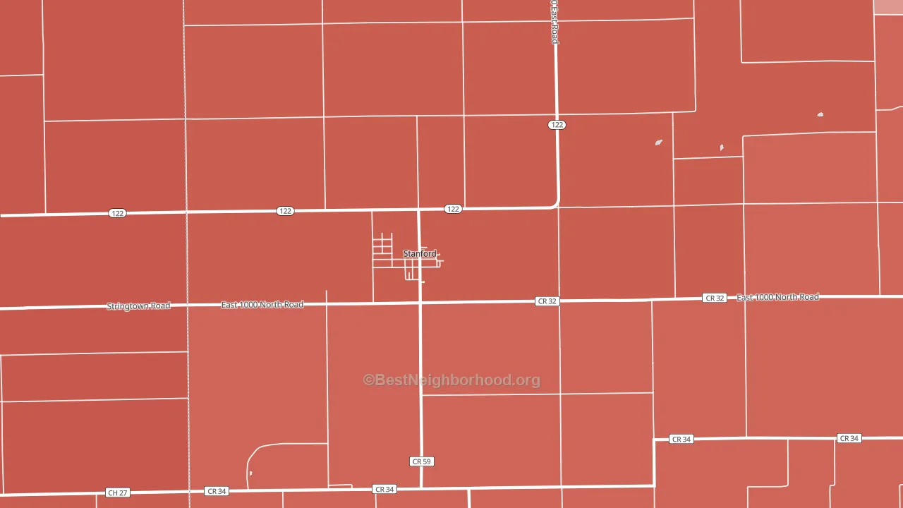 Stanford, IL block-group political-lean map