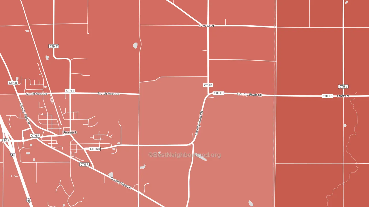 Stangelville, WI block-group political-lean map