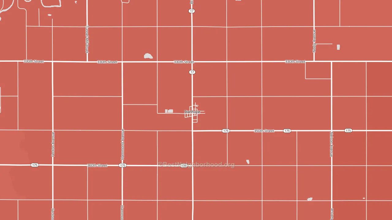 Stanhope, IA block-group political-lean map