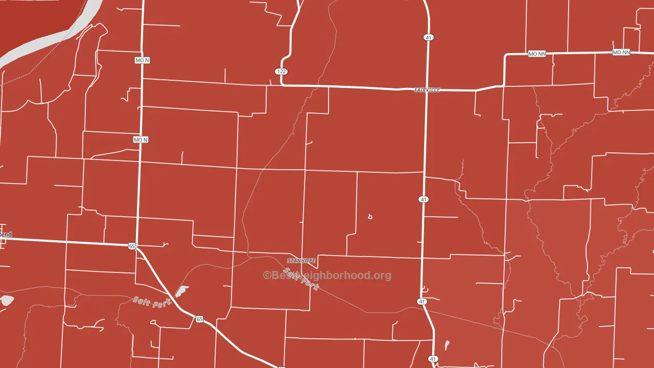 Stanhope, MO block-group political-lean map