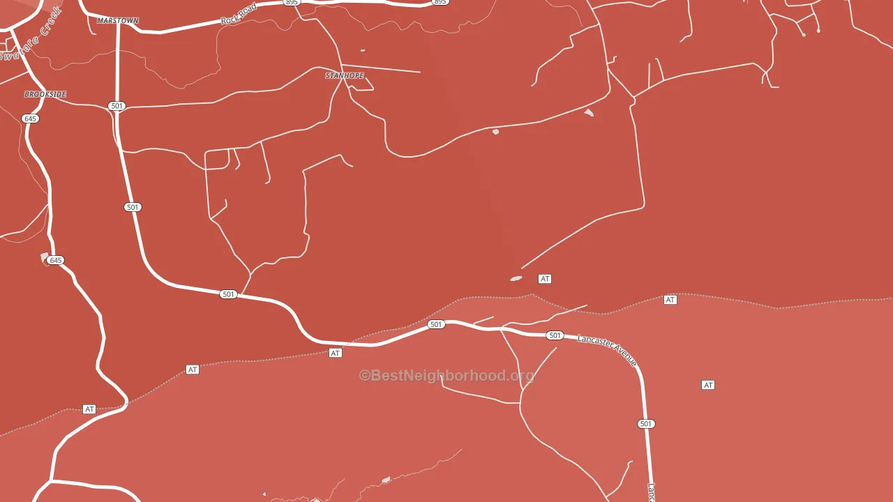 Stanhope, PA block-group political-lean map