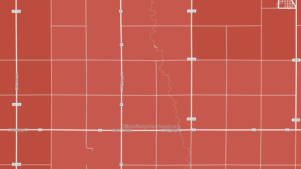 Stanley Corner, SD block-group political-lean map