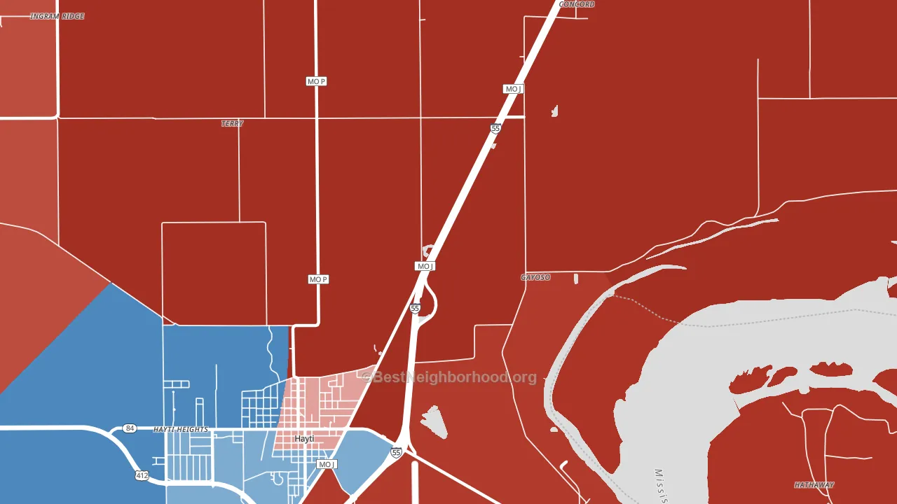Stanley, MO block-group political-lean map