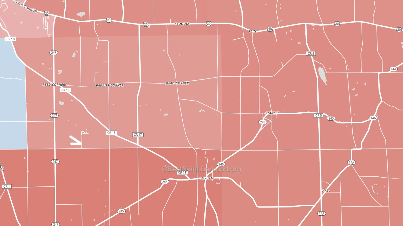 Stanley, NY block-group political-lean map