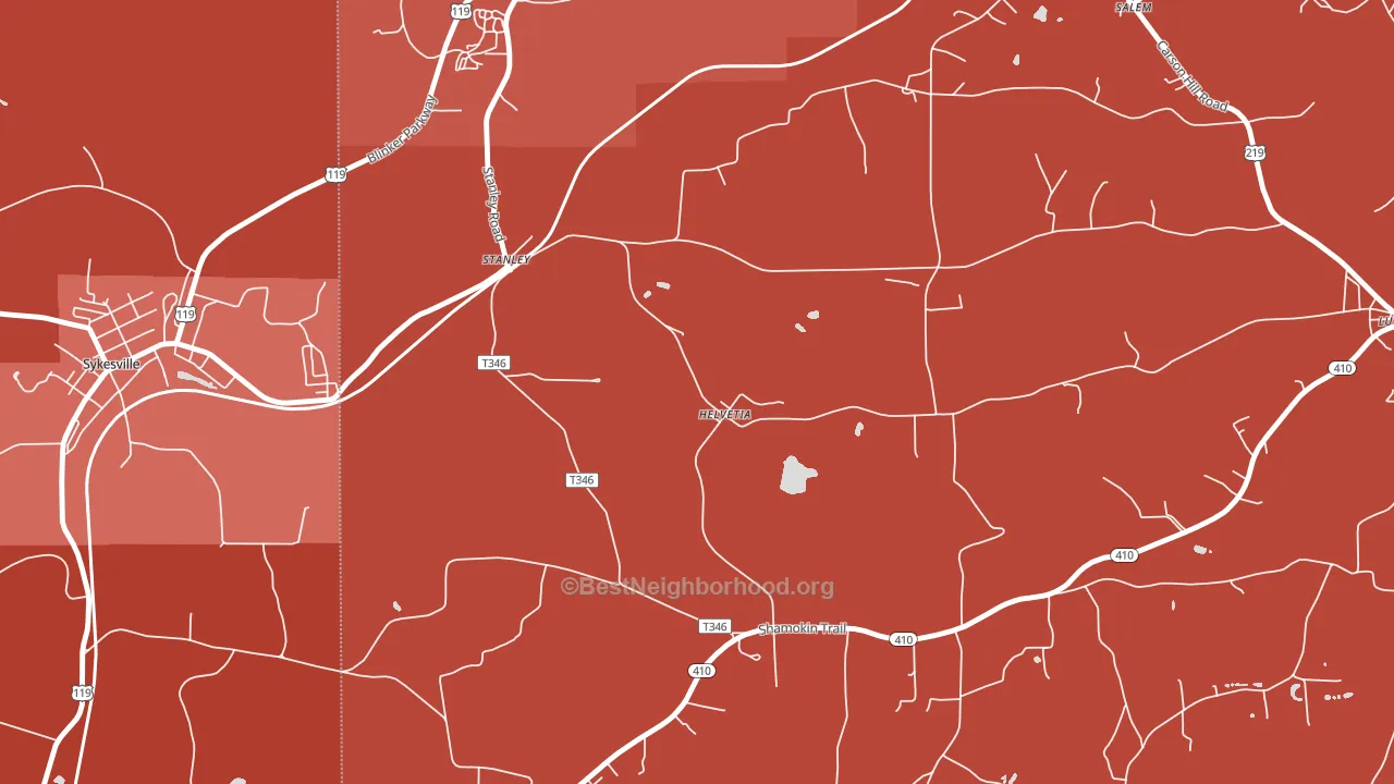 Stanley, PA block-group political-lean map