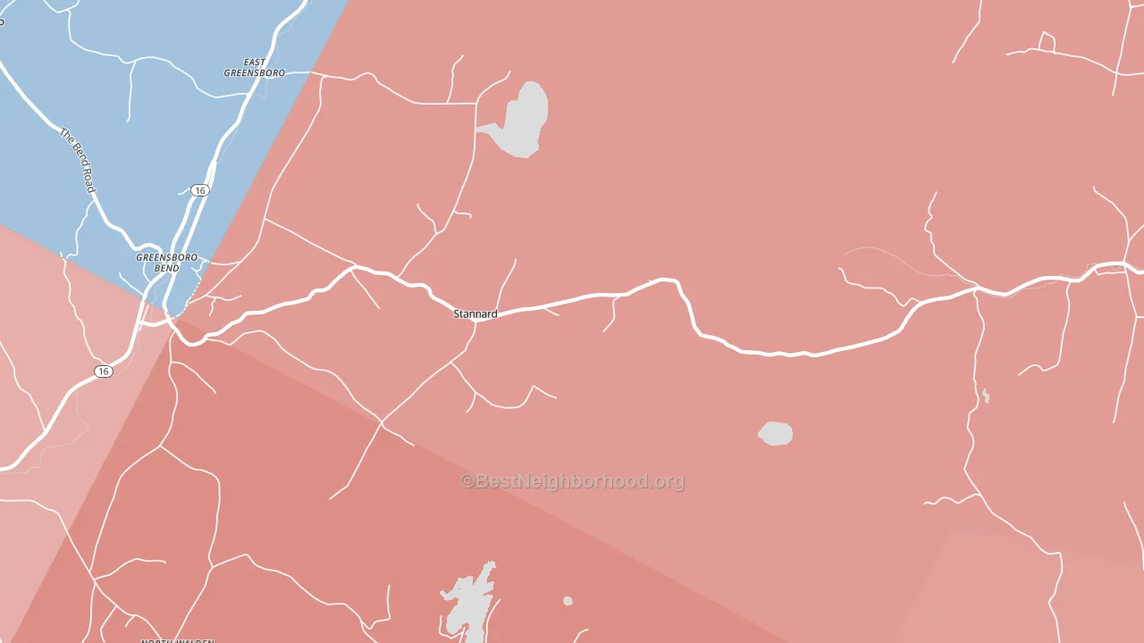 Stannard, VT block-group political-lean map