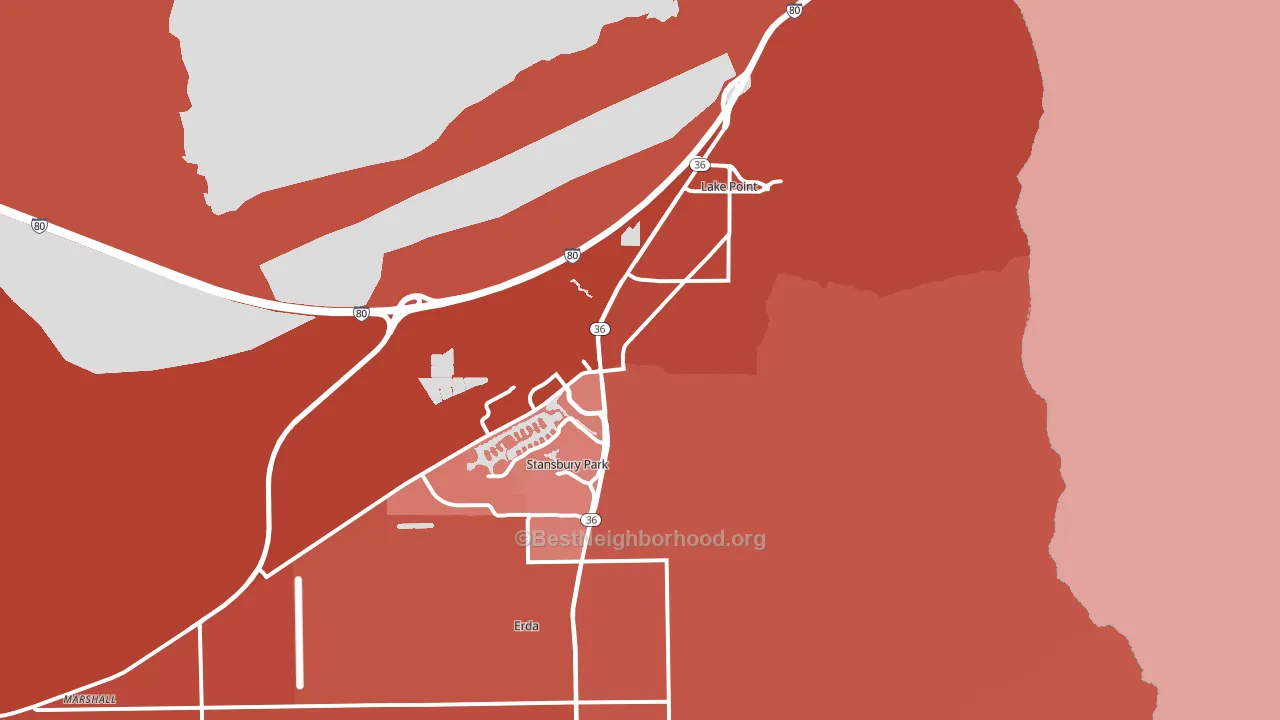Stansbury Park, UT block-group political-lean map