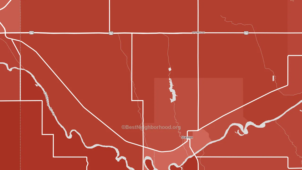 Stanton County, NE block-group political-lean map