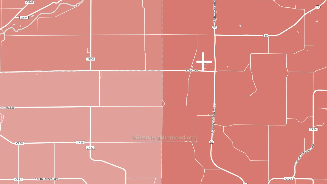 Stanton, MN block-group political-lean map