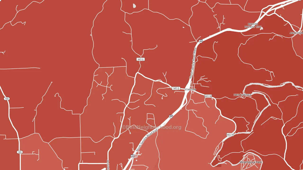 Stanton, MO block-group political-lean map