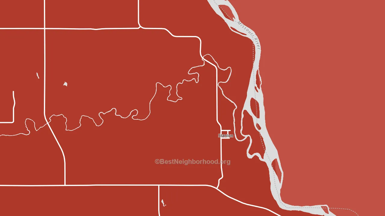 Stanton, ND block-group political-lean map