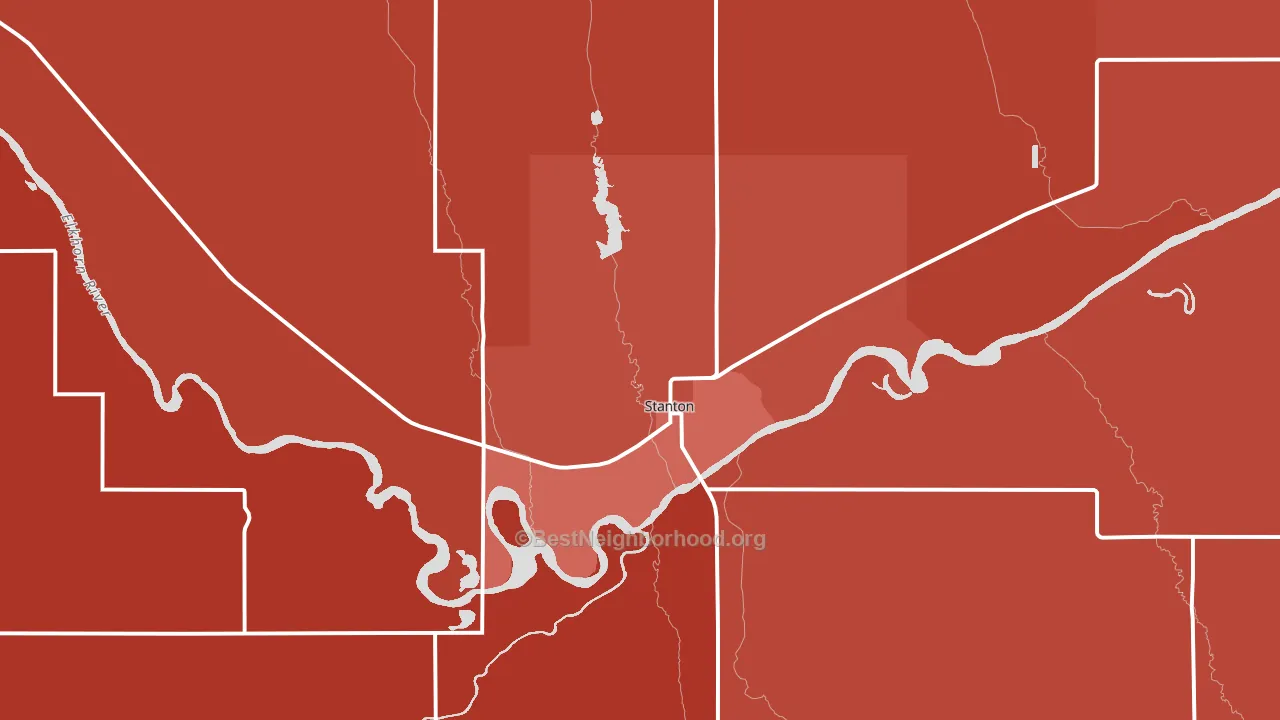 Stanton, NE block-group political-lean map