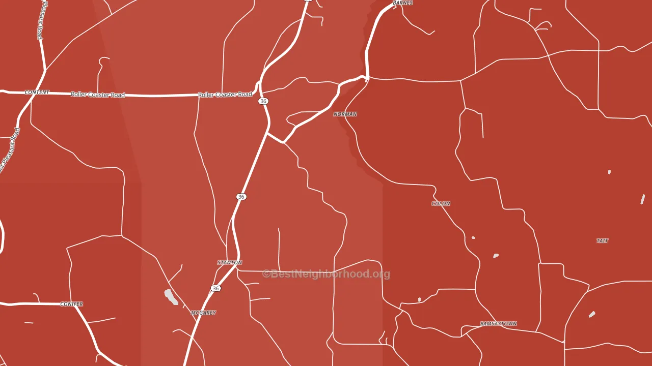 Stanton, PA block-group political-lean map