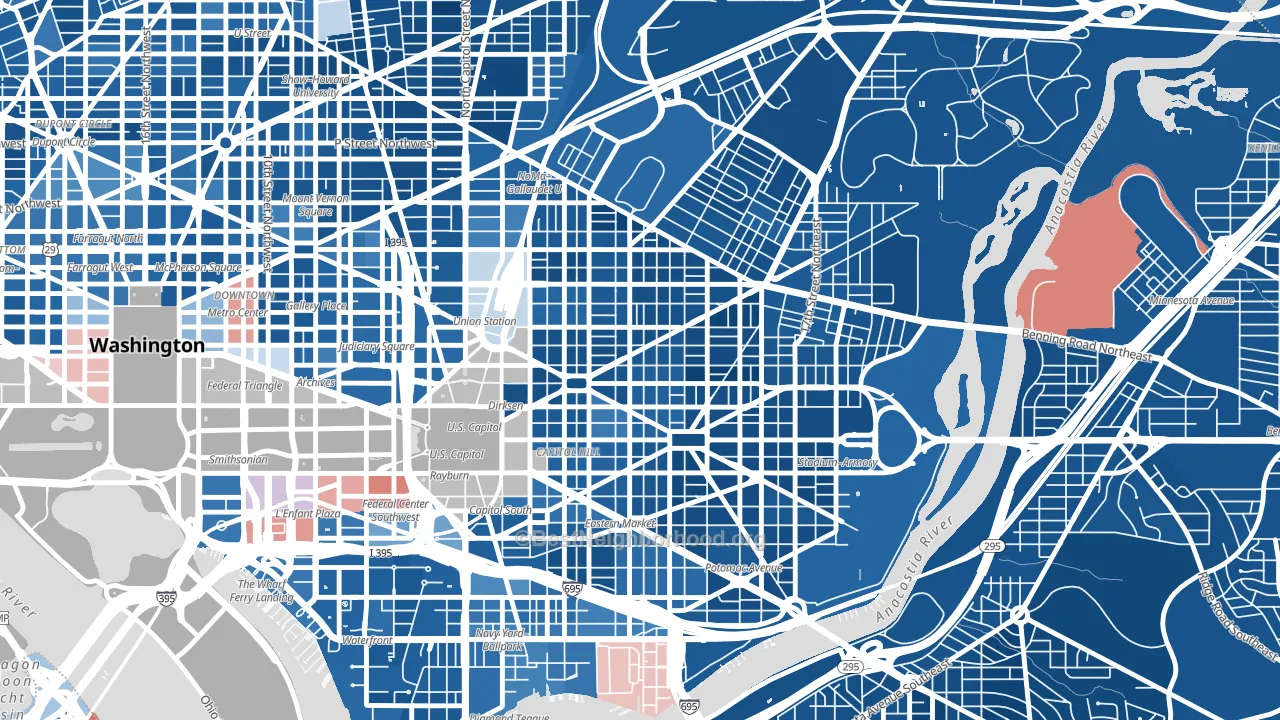 Stanton Park, Washington, DC block-group political-lean map