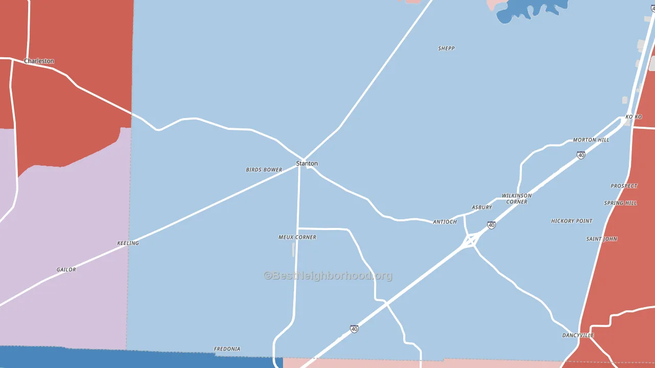 Stanton, TN block-group political-lean map